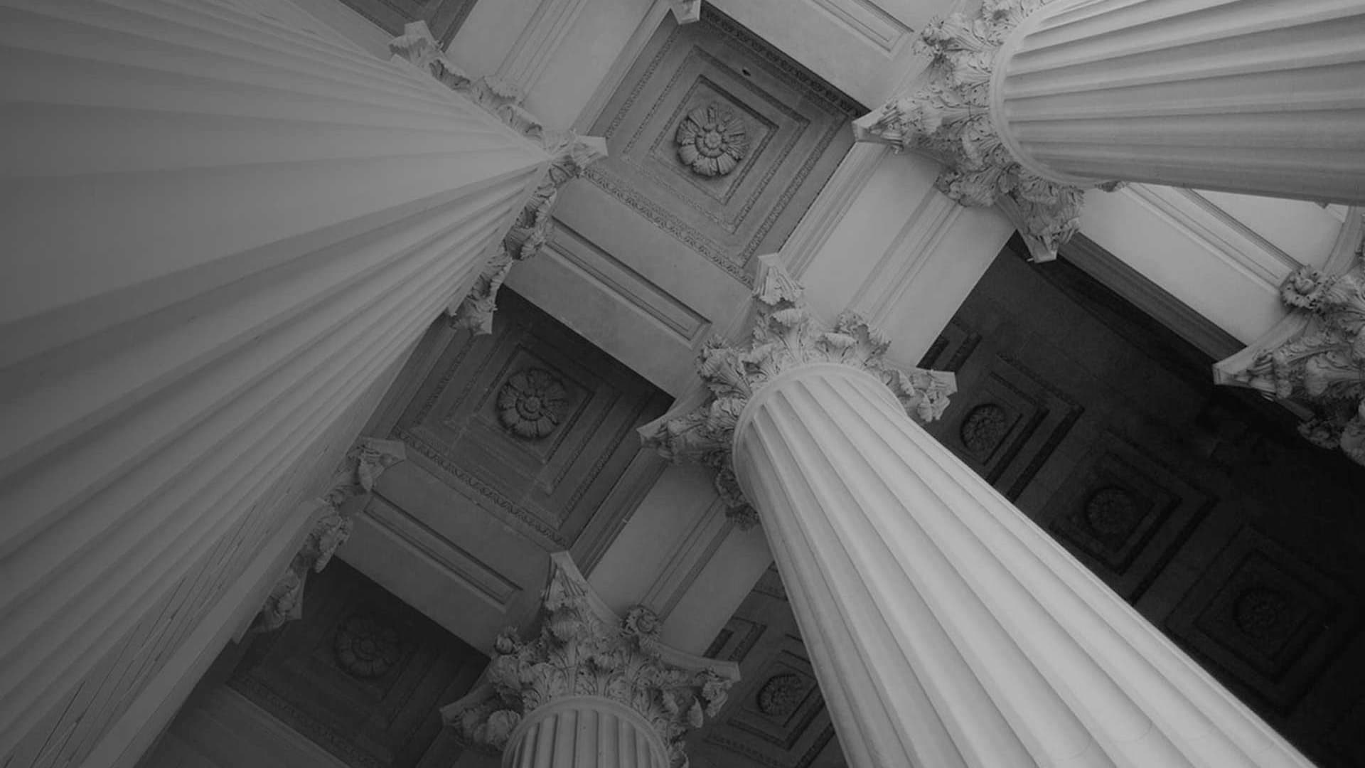 Courthouse columns viewed from below